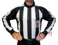 Rhode Island Football Officials Association (RIFOA) 2" Stripe Foul Weather Referee Shirt - Alternate Logo