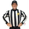 West Virginia (WVSSAC) 2 1/4" Stripe Foul Weather Football Referee Shirt -Umpattire WESTVIRGINIA USA729 West Virginia WVSSAC 2 1 4 Stripe Rainy Weather Long Sleeve Football Referee Shirt 1