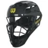 Wilson MLB Pro Stock Steel Umpire Helmet -Umpattire wta5801bl pro stock umpire helmet steel bl ye side